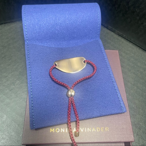 BNIB MONICA VINADER FRIENDSHIP BRACELET ROSE GOLD PLATED FINISH RUBY STRAP FIRM$ - Picture 7 of 9
